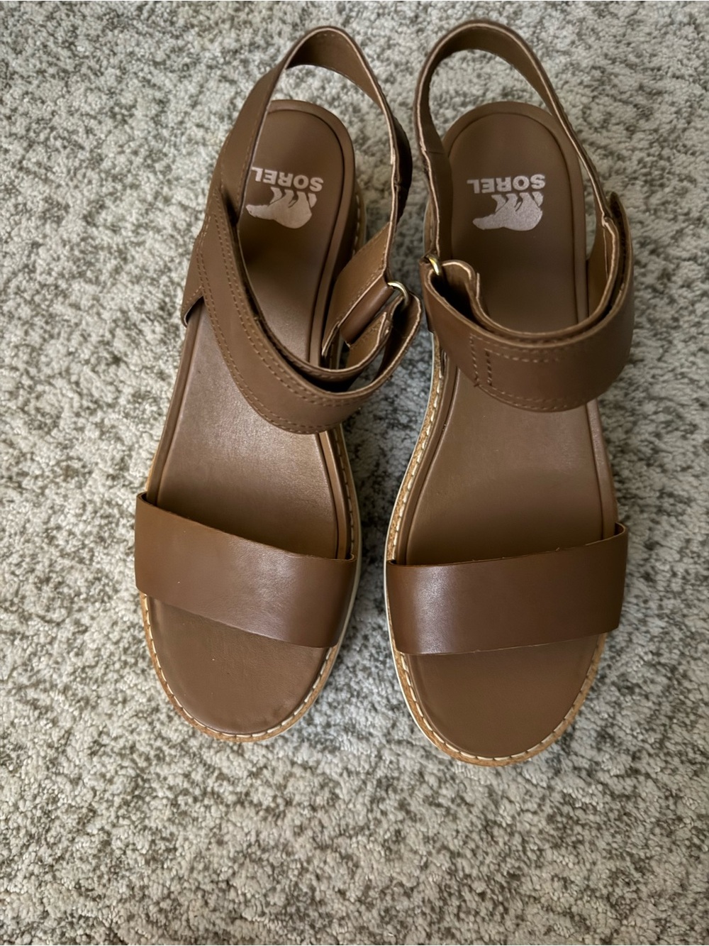 Sorel Kids Brown Leather Slingback Sandals